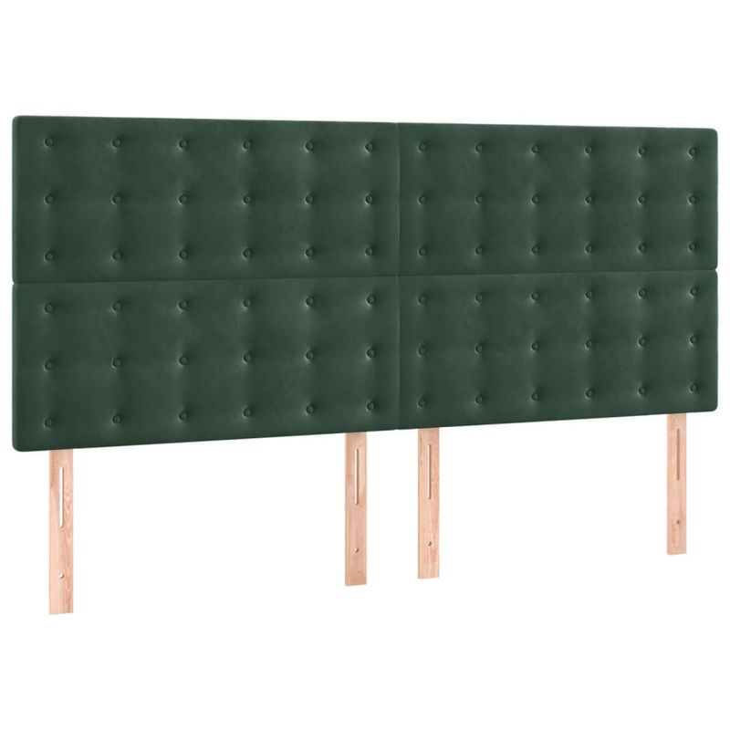 Casa si Gradina - Mobilier - Paturi si accesorii - Paturi - Cadru de pat cu tablie, verde inchis, 200x200 cm, catifea - Infinity.ro