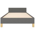 Casa si Gradina - Mobilier - Paturi si accesorii - Paturi - Cadru de pat cu tablie, gri inchis, 90x200 cm, textil - Infinity.ro