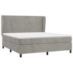 Casa si Gradina - Mobilier - Paturi si accesorii - Paturi - Pat box spring cu saltea, gri deschis, 180x200 cm, catifea - Infinity.ro
