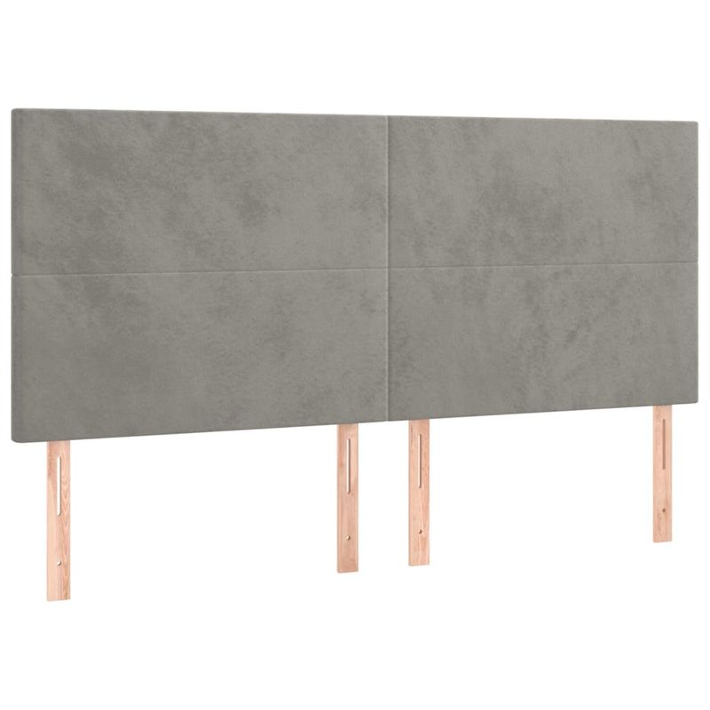 Casa si Gradina - Mobilier - Paturi si accesorii - Paturi - Pat box spring cu saltea, gri deschis, 180x200 cm, catifea - Infinity.ro
