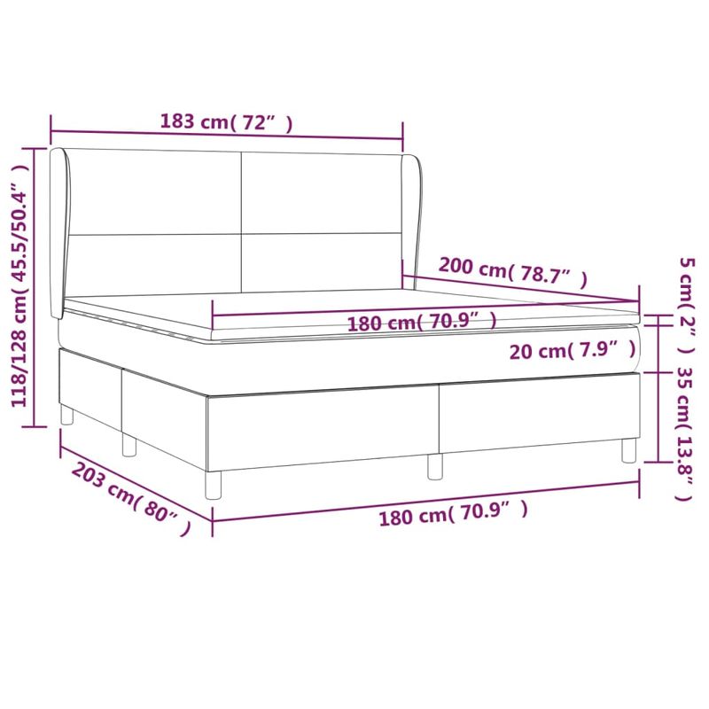 Casa si Gradina - Mobilier - Paturi si accesorii - Paturi - Pat box spring cu saltea, gri deschis, 180x200 cm, catifea - Infinity.ro