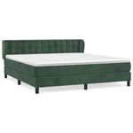 Casa si Gradina - Mobilier - Paturi si accesorii - Paturi - Pat box spring cu saltea, verde inchis, 180x200 cm, catifea - Infinity.ro