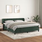Casa si Gradina - Mobilier - Paturi si accesorii - Paturi - Pat box spring cu saltea, verde inchis, 180x200 cm, catifea - Infinity.ro