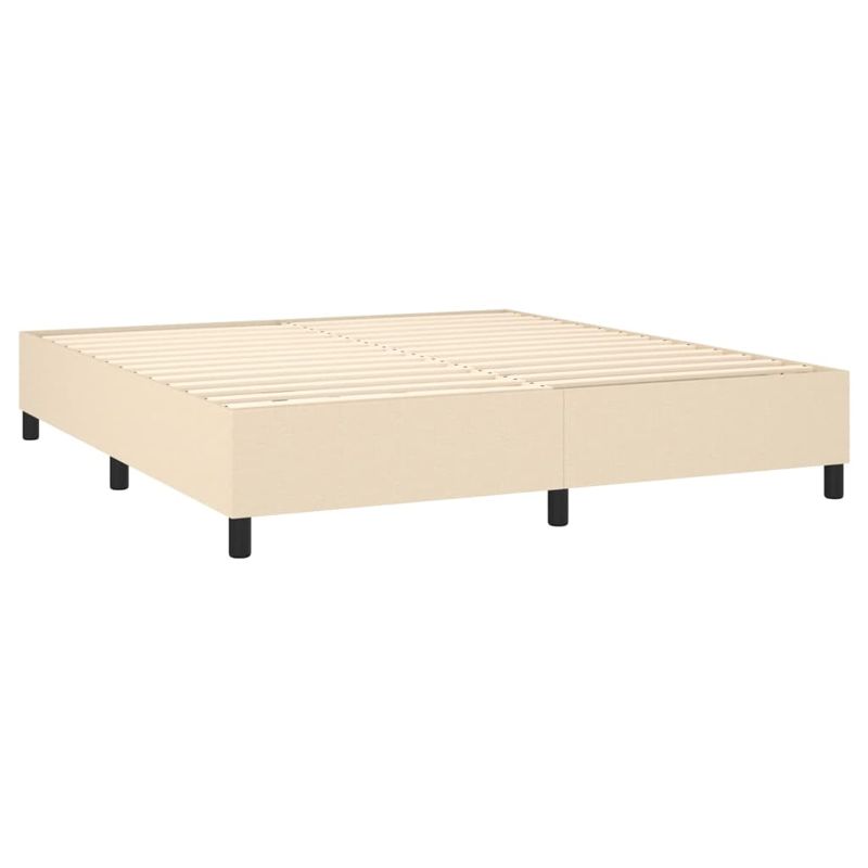 Casa si Gradina - Mobilier - Paturi si accesorii - Paturi - Pat continental cu saltea, crem, 180x200 cm, textil - Infinity.ro