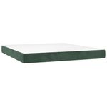 Casa si Gradina - Mobilier - Paturi si accesorii - Paturi - Pat box spring cu saltea, verde inchis, 160x200 cm, catifea - Infinity.ro