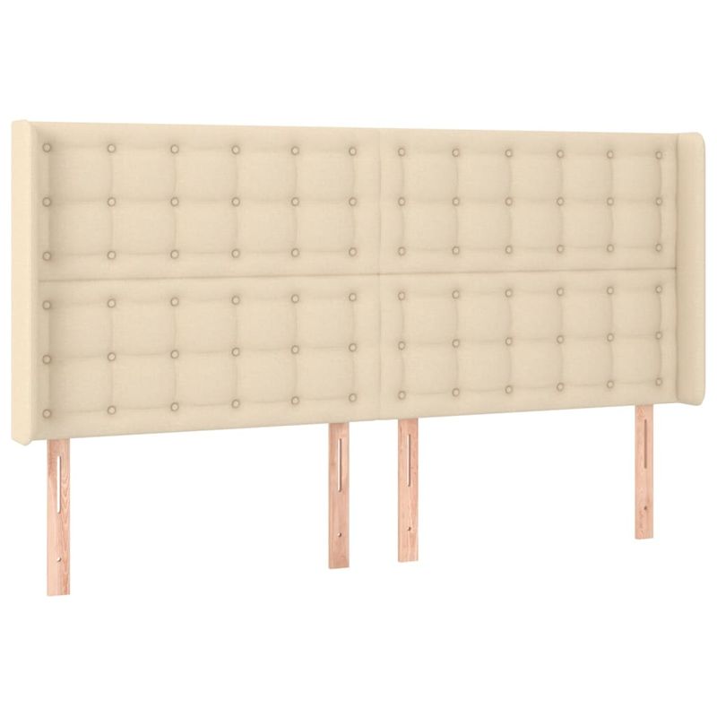 Casa si Gradina - Mobilier - Paturi si accesorii - Paturi - Pat cu arcuri, saltea si LED, crem, 180x200 cm, textil - Infinity.ro