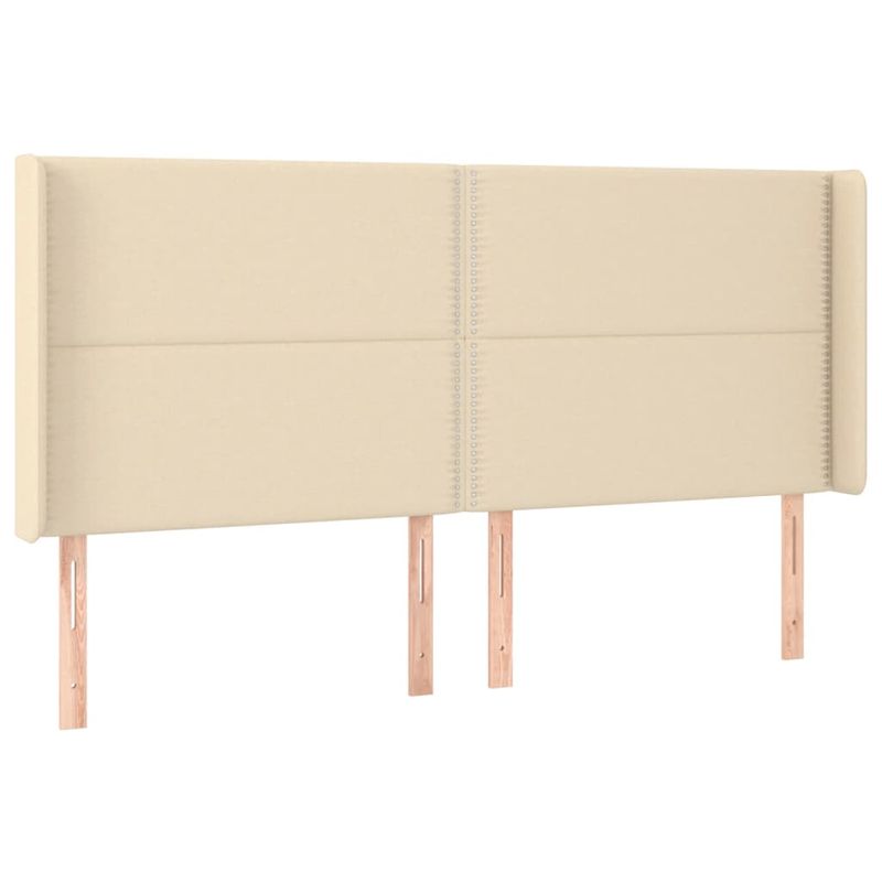 Casa si Gradina - Mobilier - Paturi si accesorii - Paturi - Pat cu arcuri, saltea si LED, crem, 180x200 cm, textil - Infinity.ro