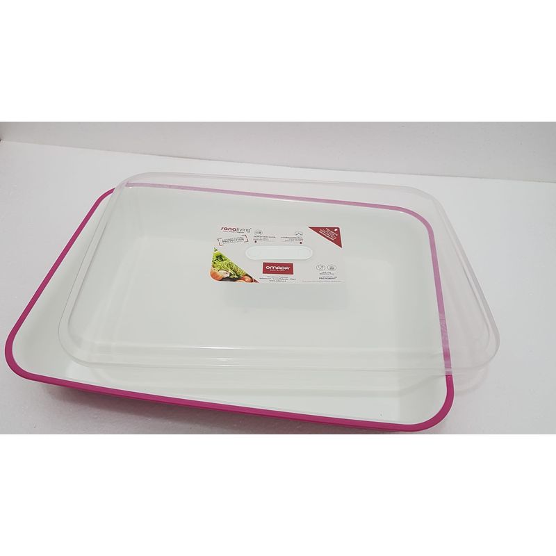 Casa si Gradina - Bucatarie si vesela - Ustensile bucatarie - Tavi servire - Tava cu capac SanaLiving 25X35,5X7 cm 3,2 L - Fucsia - Infinity.ro