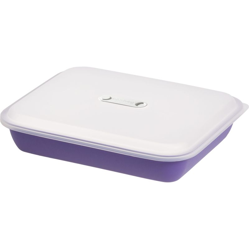 Casa si Gradina - Bucatarie si vesela - Ustensile bucatarie - Tavi servire - Tava SanaLiving cu capac 21x25.5x5.5 cm 1.5L - Violet - Infinity.ro