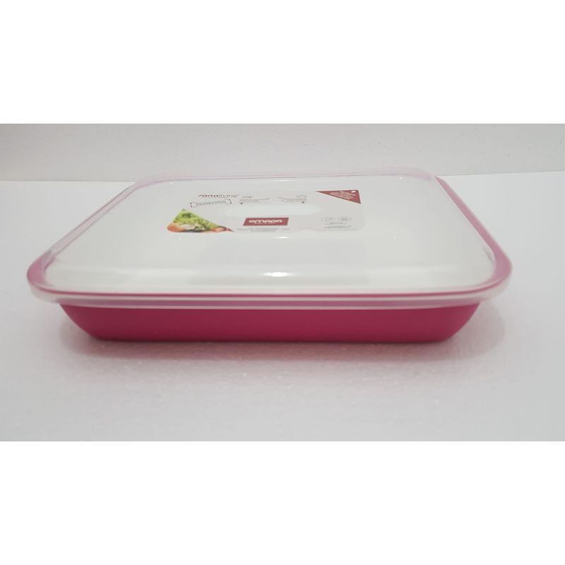 Casa si Gradina - Bucatarie si vesela - Ustensile bucatarie - Tavi servire - Tava Platou SanaLiving cu capac 21x25.5x5.5 cm 1.5L - Fucsia - Infinity.ro