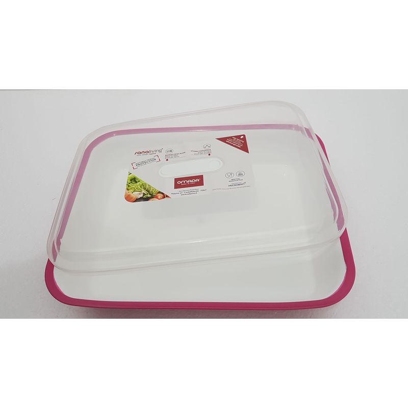Casa si Gradina - Bucatarie si vesela - Ustensile bucatarie - Tavi servire - Tava Platou SanaLiving cu capac 21x25.5x5.5 cm 1.5L - Fucsia - Infinity.ro