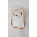 Casa si Gradina - Bucatarie si vesela - Ustensile bucatarie - Tavi servire - Tava Platou SanaLiving cu capac 21x25.5x5.5 cm 1.5L - Portocaliu - Infinity.ro