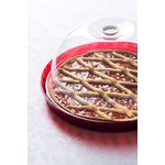 Casa si Gradina - Bucatarie si vesela - Ustensile bucatarie - Tavi servire - Tava Platou de tort cu capac DIAMOND ø 36 X h 16,5 cm - rosu - Infinity.ro