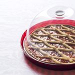 Casa si Gradina - Bucatarie si vesela - Ustensile bucatarie - Tavi servire - Tava Platou de tort cu capac DIAMOND ø 36 X h 16,5 cm - rosu - Infinity.ro