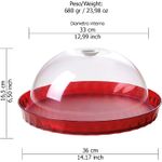 Casa si Gradina - Bucatarie si vesela - Ustensile bucatarie - Tavi servire - Tava Platou de tort cu capac DIAMOND ø 36 X h 16,5 cm - rosu - Infinity.ro