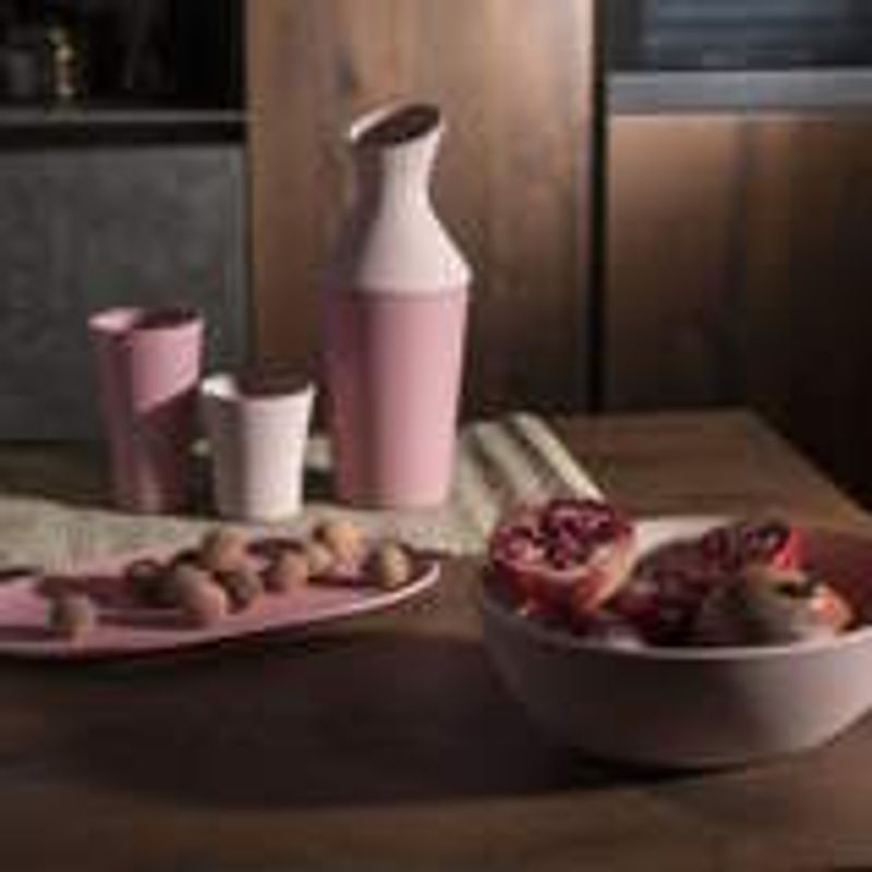 Casa si Gradina - Bucatarie si vesela - Cani si pahare - Pahare - Set 2 pahare ReAmo 8.6x8.6x9.7 cm 0.3 L - roz - Infinity.ro