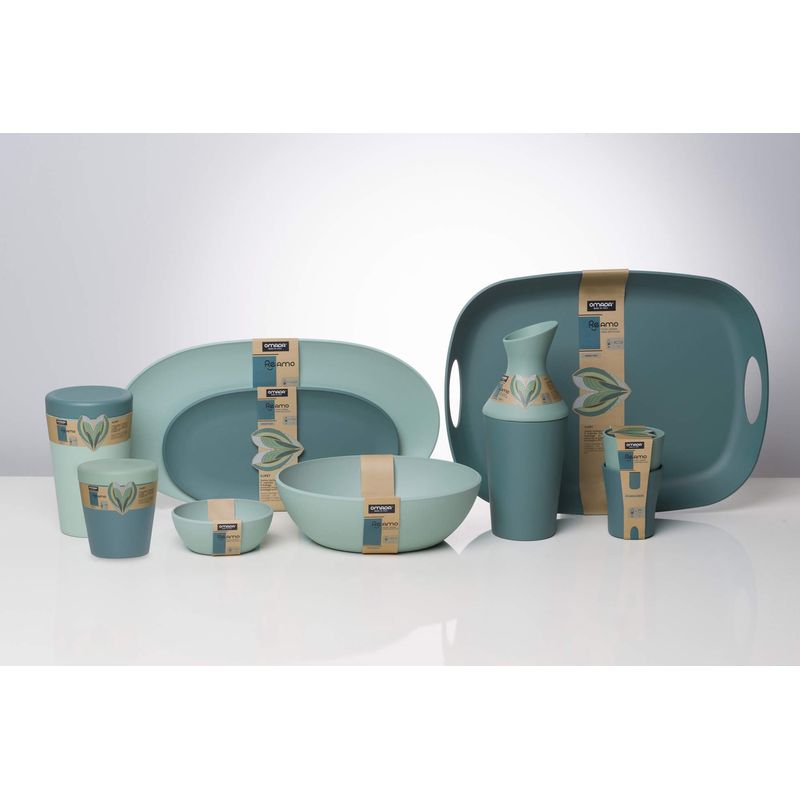 Casa si Gradina - Bucatarie si vesela - Cani si pahare - Pahare - Set 2 pahare ReAmo 8.6x8.6x14.4 cm 0.44 L - teal - Infinity.ro