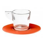 Casa si Gradina - Bucatarie si vesela - Cani si pahare - Cani si cesti - Set de 2 cani de ceai cu farfurioare Eat Pop 15 x 15 x H10cm 35cl fiecare - portocaliu - Infinity.ro