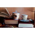 Casa si Gradina - Bucatarie si vesela - Cani si pahare - Cani si cesti - Set 2 cesti cu 2 farfurioare asortate PlexArt 9x6x8 cm - Old Memos - Infinity.ro