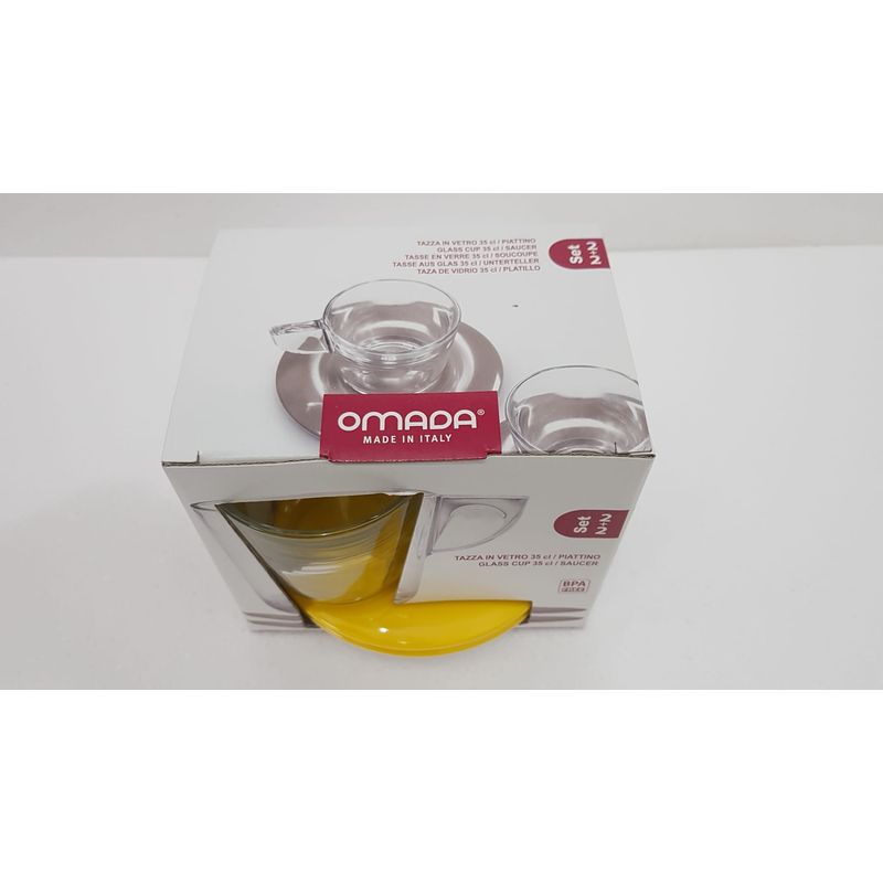 Casa si Gradina - Bucatarie si vesela - Cani si pahare - Cani si cesti - Set de 2 cani de ceai cu farfurioare Eat Pop 15 x 15 x H10cm 35cl fiecare - galben - Infinity.ro