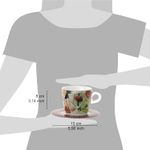 Casa si Gradina - Bucatarie si vesela - Cani si pahare - Cani si cesti - Set 2 cesti cu 2 farfurioare asortate PlexArt 9x6x8 cm - Love - Infinity.ro