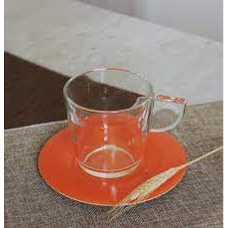 Casa si Gradina - Bucatarie si vesela - Cani si pahare - Cani si cesti - Set de 2 cani de ceai cu farfurioare Eat Pop 15 x 15 x H10cm 35cl fiecare - portocaliu - Infinity.ro