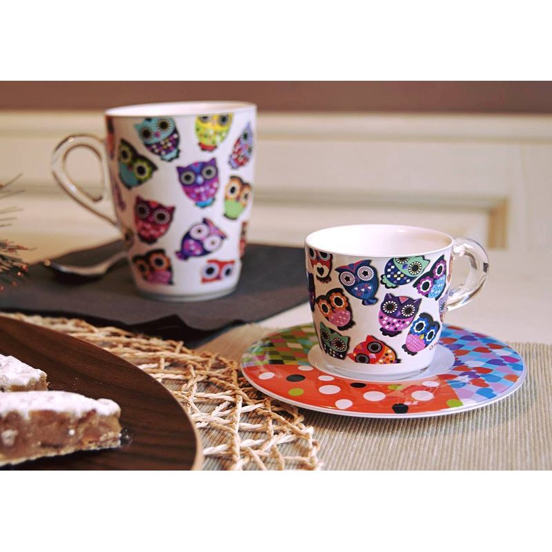 Casa si Gradina - Bucatarie si vesela - Cani si pahare - Cani si cesti - Set de 2 cani PlexArt 8.5x5x11 cm 35 cl Magic Owlet - Infinity.ro
