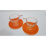 Casa si Gradina - Bucatarie si vesela - Cani si pahare - Cani si cesti - Set de 2 cani de ceai cu farfurioare Eat Pop 15 x 15 x H10cm 35cl fiecare - portocaliu - Infinity.ro