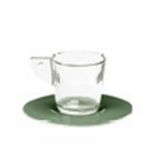 Casa si Gradina - Bucatarie si vesela - Cani si pahare - Cani si cesti - Set de 2 cani de ceai cu farfurioare Eat Pop 15 x 15 x H10cm 35cl fiecare - verde salvie - Infinity.ro