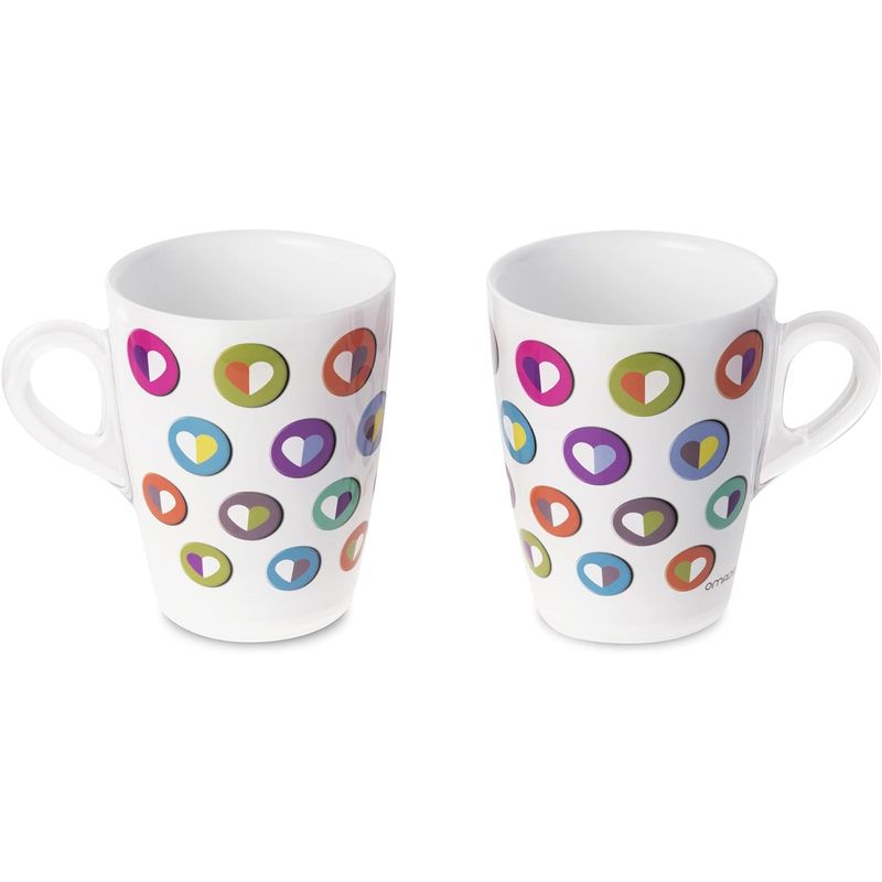 Casa si Gradina - Bucatarie si vesela - Cani si pahare - Cani si cesti - Set de 2 cani PlexArt 8.5x5x11 cm 35 cl Heart - Infinity.ro