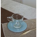 Casa si Gradina - Bucatarie si vesela - Cani si pahare - Cani si cesti - Set de 2 cani de ceai cu doua farfurioare Eat Pop 15 x 15 x H10cm 35cl fiecare -vintage blue - Infinity.ro