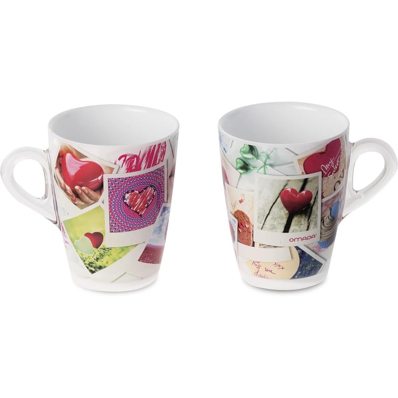 Casa si Gradina - Bucatarie si vesela - Cani si pahare - Cani si cesti - Set de 2 cani PlexArt 8.5x5x11 cm 35 cl Love - Infinity.ro