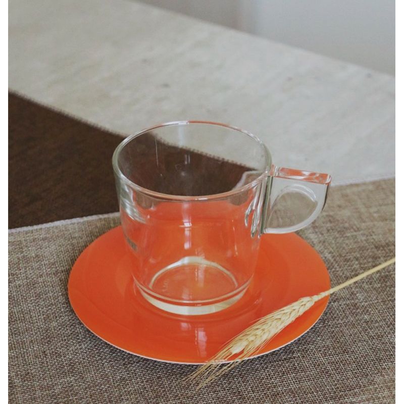 Casa si Gradina - Bucatarie si vesela - Cani si pahare - Cani si cesti - Set de 2 cani de ceai cu farfurioare Eat Pop 15 x 15 x H10cm 35cl fiecare - portocaliu - Infinity.ro