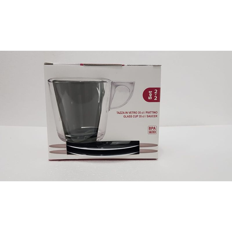 Casa si Gradina - Bucatarie si vesela - Cani si pahare - Cani si cesti - Set de 2 cani de ceai Eat Pop 15 x 15 x H10cm 35cl fiecare - negru - Infinity.ro