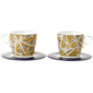 Set 2 cesti cu 2 farfurioare asortate PlexArt 9x6x8 cm - Nature