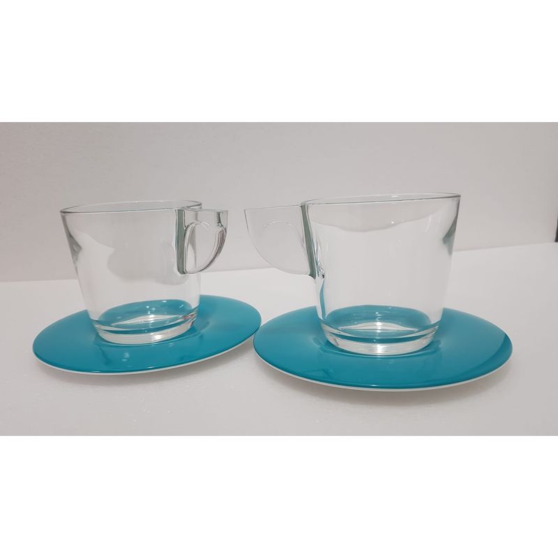Casa si Gradina - Bucatarie si vesela - Cani si pahare - Cani si cesti - Set de 2 cani de ceai cu farfurioara Eat Pop 15 x 15 x H10cm 35cl fiecare - bleu - Infinity.ro