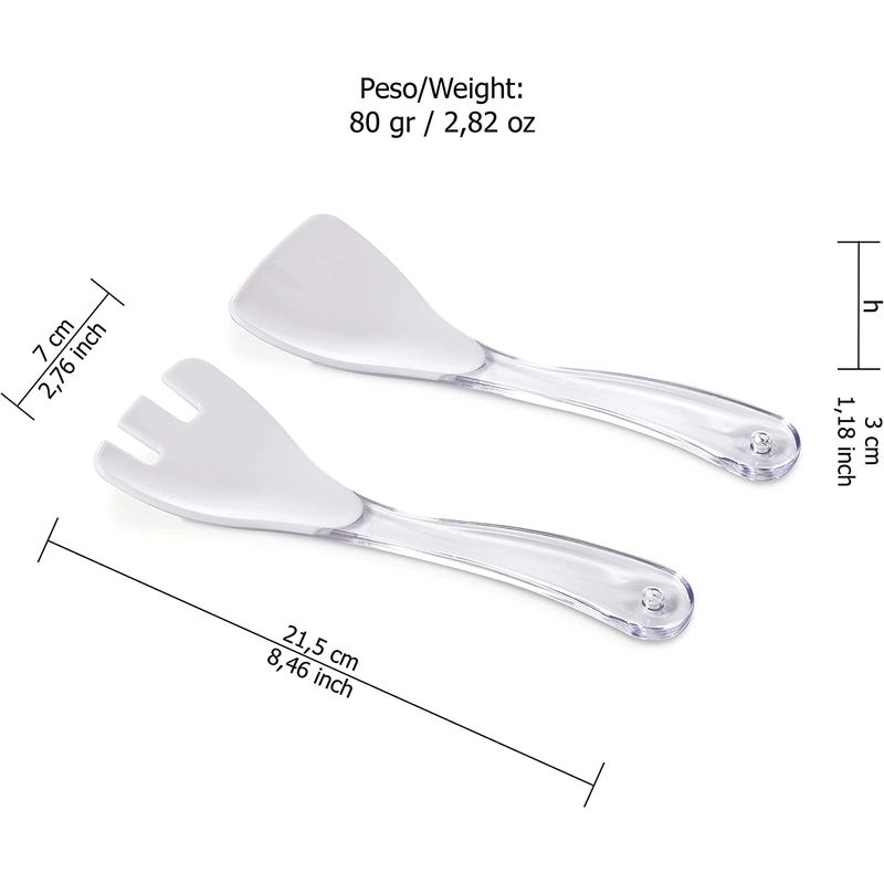 Casa si Gradina - Bucatarie si vesela - Vesela si tacamuri - Tacamuri si seturi - Set de 2 tacamuri de salata DIAMOND 21,5 cm - Transparent - Infinity.ro