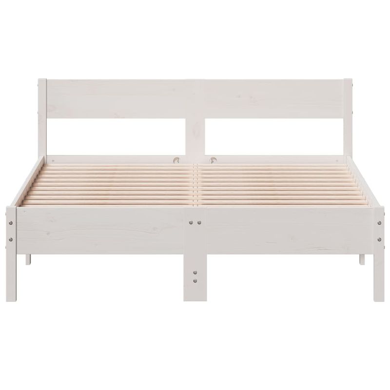 Casa si Gradina - Mobilier - Paturi si accesorii - Paturi - Cadru de pat cu tablie, alb, 120x200 cm, lemn masiv de pin - Infinity.ro
