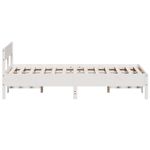 Casa si Gradina - Mobilier - Paturi si accesorii - Paturi - Cadru de pat cu tablie, alb, 120x200 cm, lemn masiv de pin - Infinity.ro