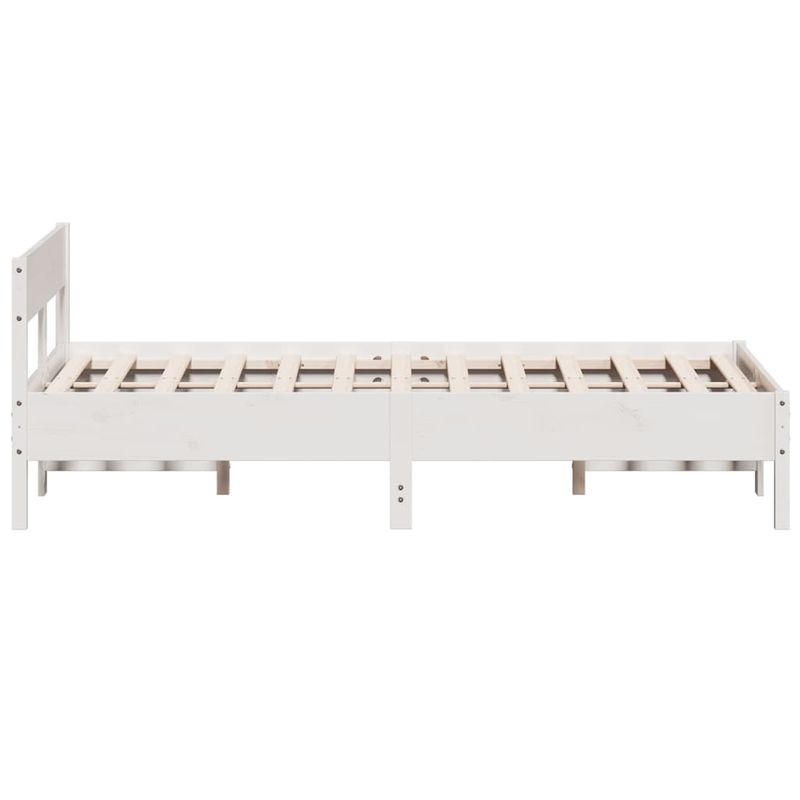 Casa si Gradina - Mobilier - Paturi si accesorii - Paturi - Cadru de pat cu tablie, alb, 120x200 cm, lemn masiv de pin - Infinity.ro