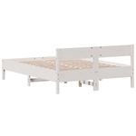 Casa si Gradina - Mobilier - Paturi si accesorii - Paturi - Cadru de pat cu tablie, alb, 120x200 cm, lemn masiv de pin - Infinity.ro