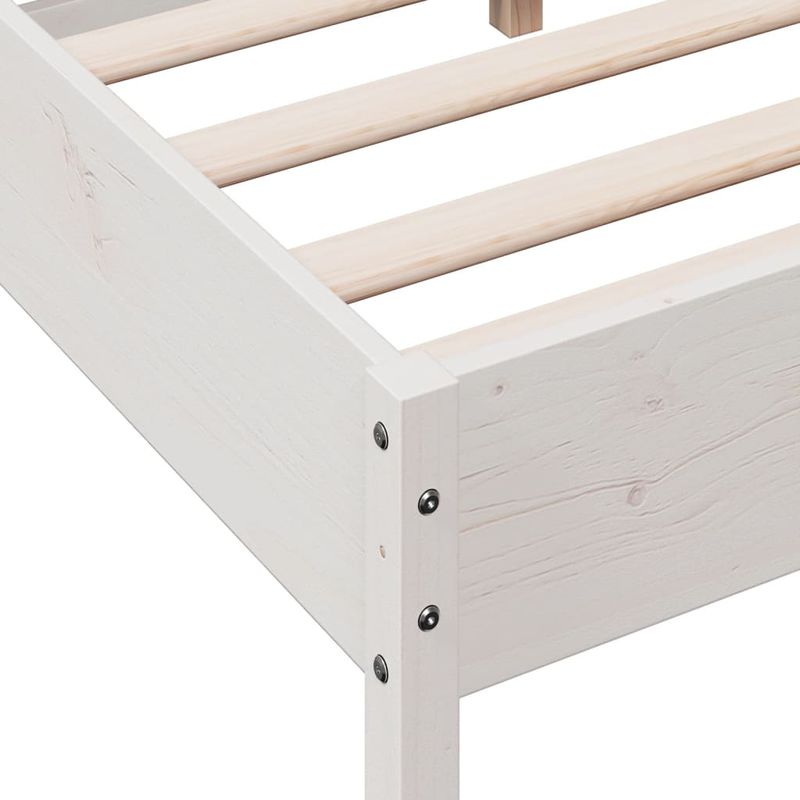 Casa si Gradina - Mobilier - Paturi si accesorii - Paturi - Cadru de pat cu tablie, alb, 120x200 cm, lemn masiv de pin - Infinity.ro
