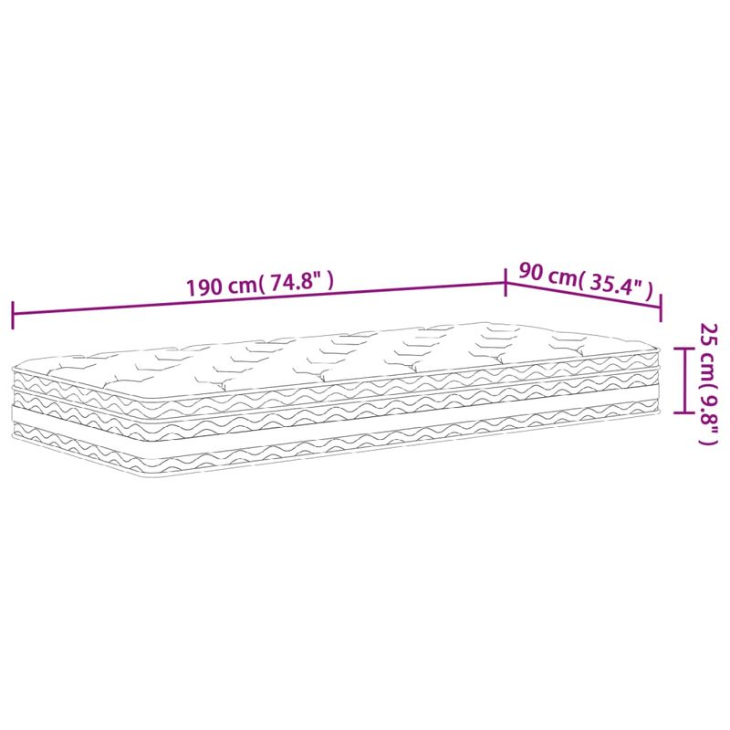 Casa si Gradina - Mobilier - Saltele si somiere - Saltele - Saltea cu arcuri buzunare Single Size, medie, 90x190 cm - Infinity.ro