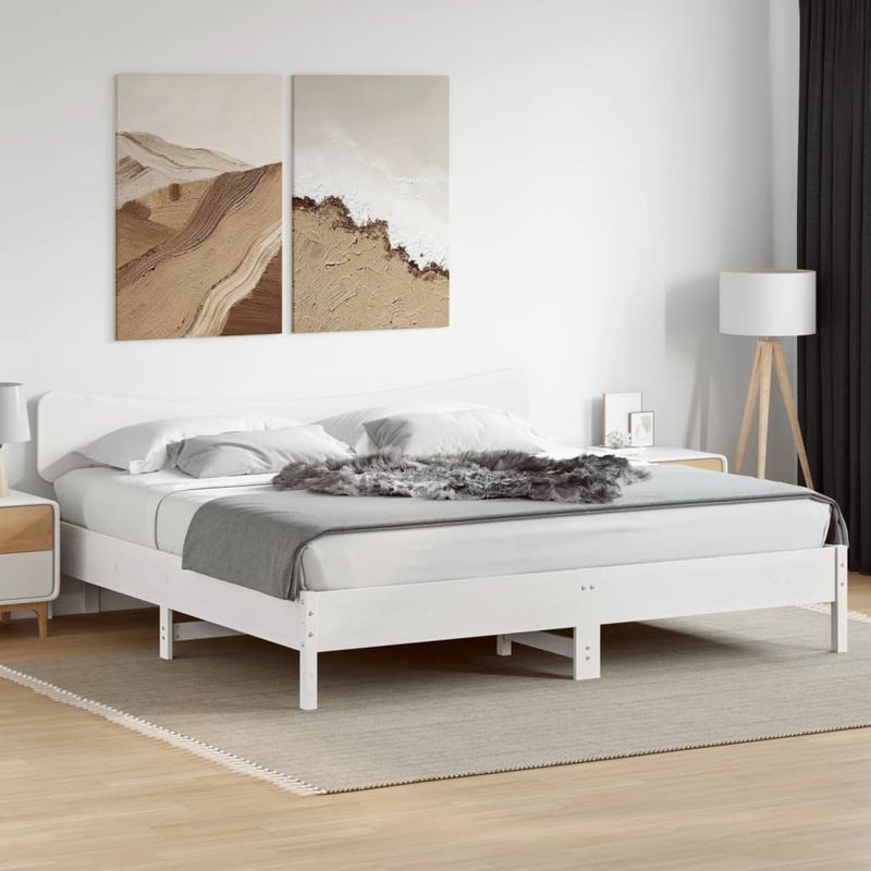Casa si Gradina - Mobilier - Paturi si accesorii - Accesorii paturi - Tablie de pat, alb, 200 cm, lemn masiv de pin - Infinity.ro