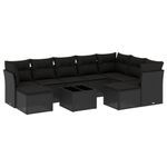 Casa si Gradina - Gradina si terasa - Mobilier exterior - Seturi mobila gradina - Set canapele de gradina cu perne, 10 piese, negru, poliratan - Infinity.ro