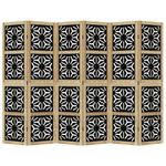 Casa si Gradina - Decoratiuni - Pereti despartitori si paravane - Paravan de camera, 6 panouri, maro/negru, lemn masiv paulownia, mărime 40x160 cm - Infinity.ro