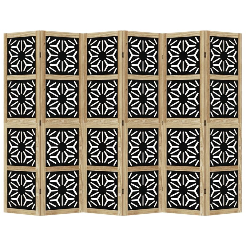 Casa si Gradina - Decoratiuni - Pereti despartitori si paravane - Paravan de camera, 6 panouri, maro/negru, lemn masiv paulownia, mărime 40x160 cm - Infinity.ro