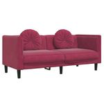 Casa si Gradina - Mobilier - Canapele si coltare - Canapele - Canapea cu perne, 2 locuri, rosu vin, catifea - Infinity.ro