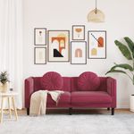 Casa si Gradina - Mobilier - Canapele si coltare - Canapele - Canapea cu perne, 2 locuri, rosu vin, catifea - Infinity.ro