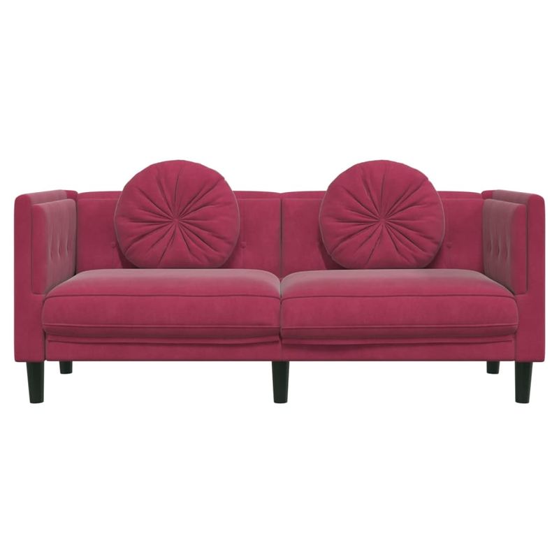 Casa si Gradina - Mobilier - Canapele si coltare - Canapele - Canapea cu perne, 2 locuri, rosu vin, catifea - Infinity.ro